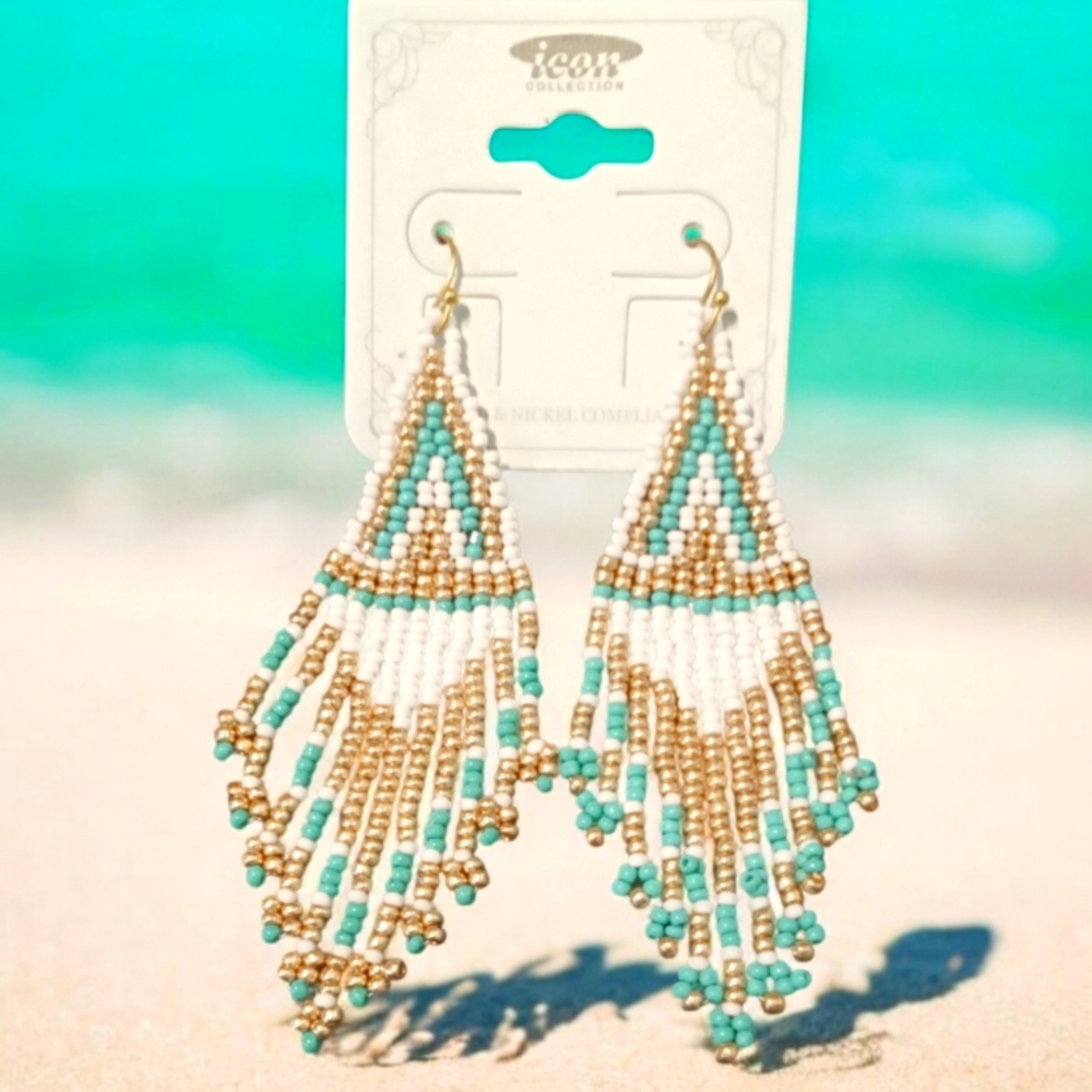 3 For $15 Beaded Beutiful Earrings NEW